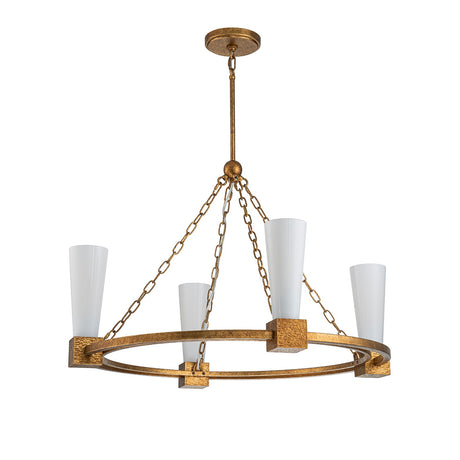 Kristy 4 Light Chandelier - Distressed Gold
