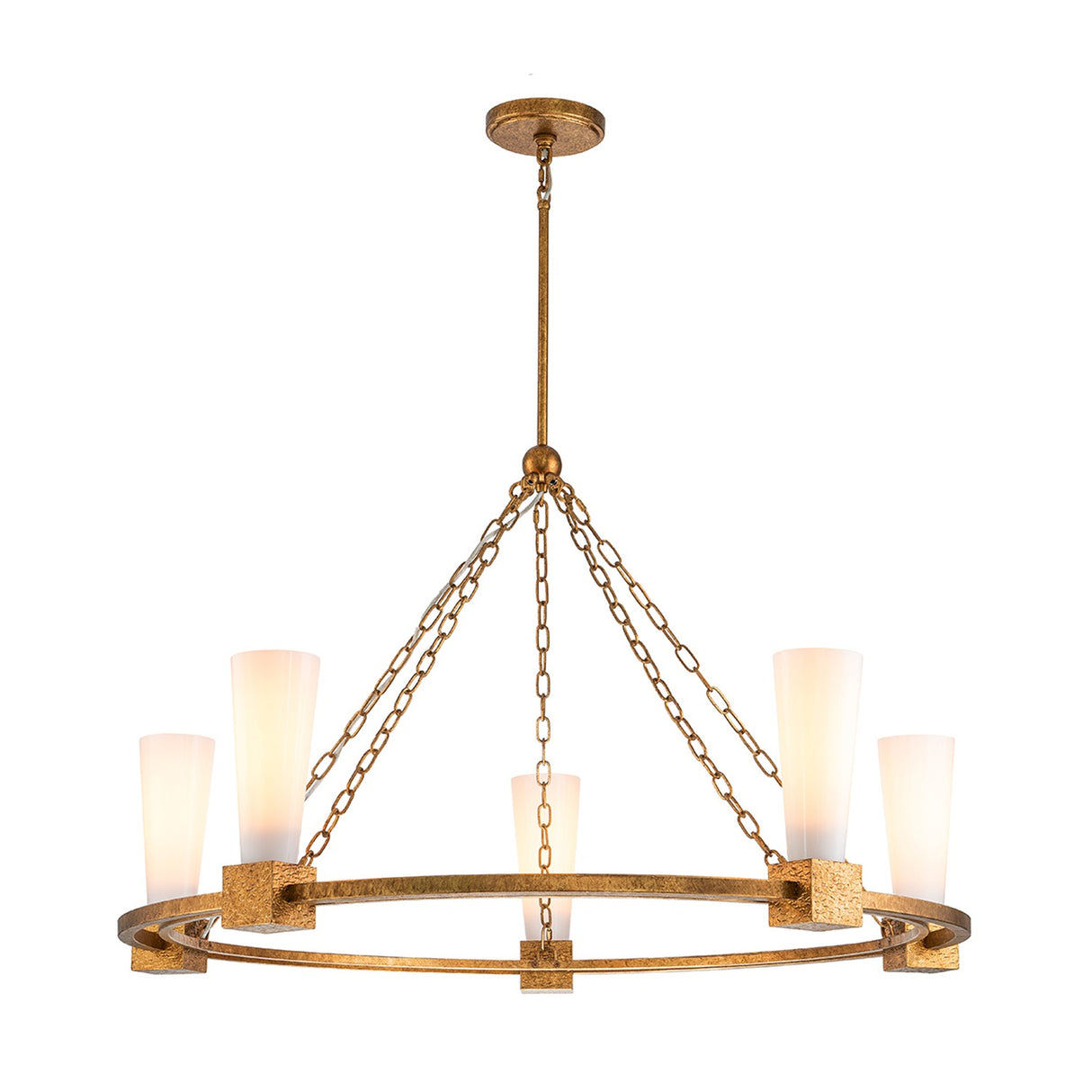 Kristy 5 Light Chandelier - Distressed Gold