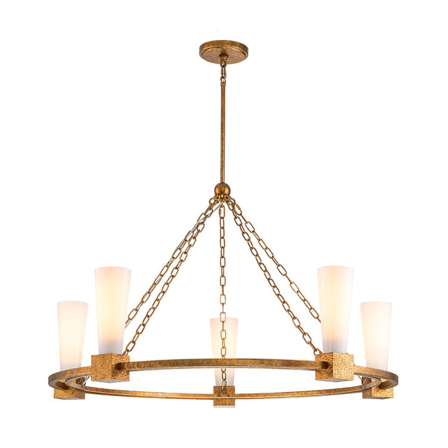 Kristy 5 Light Chandelier - Distressed Gold