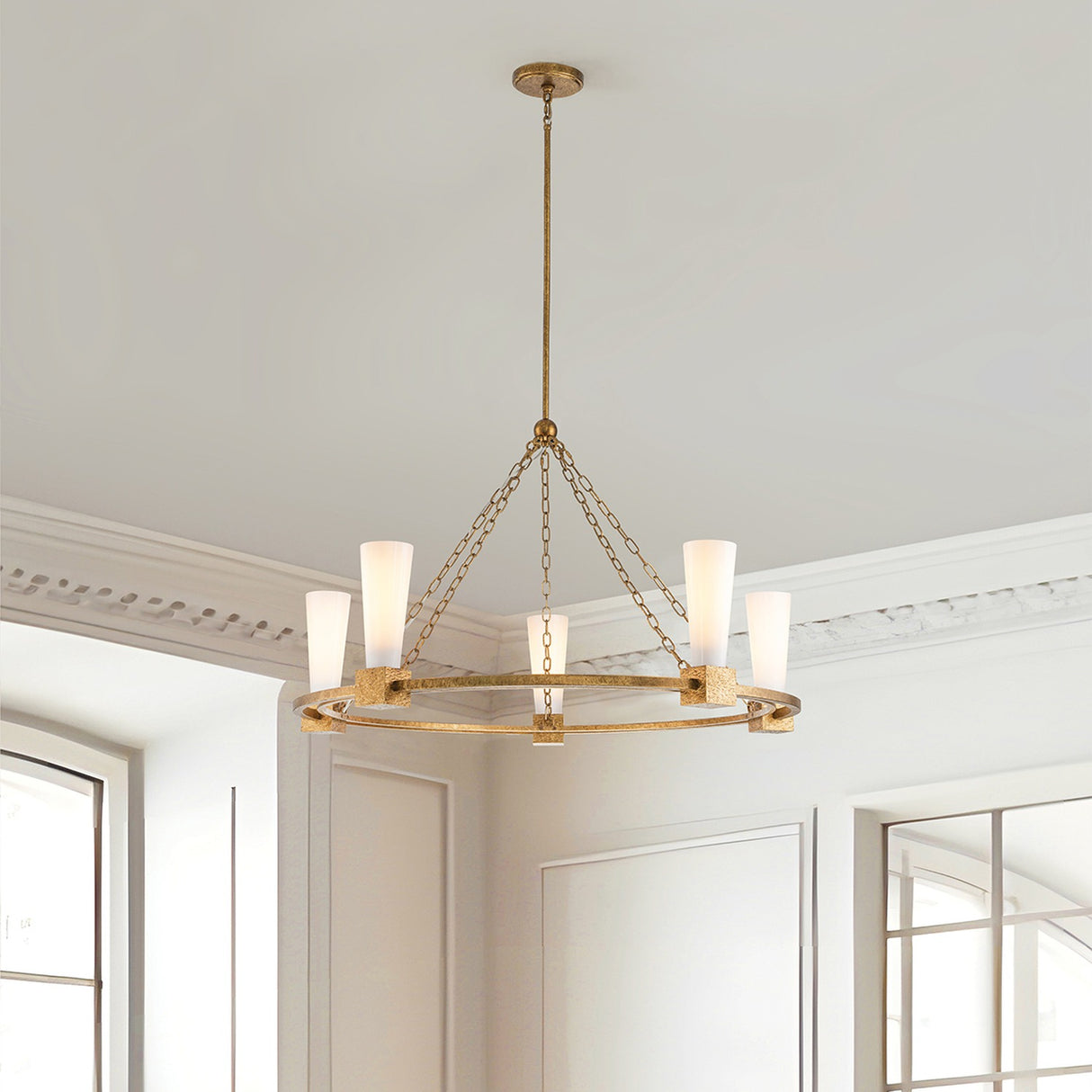 Kristy 5 Light Chandelier - Distressed Gold