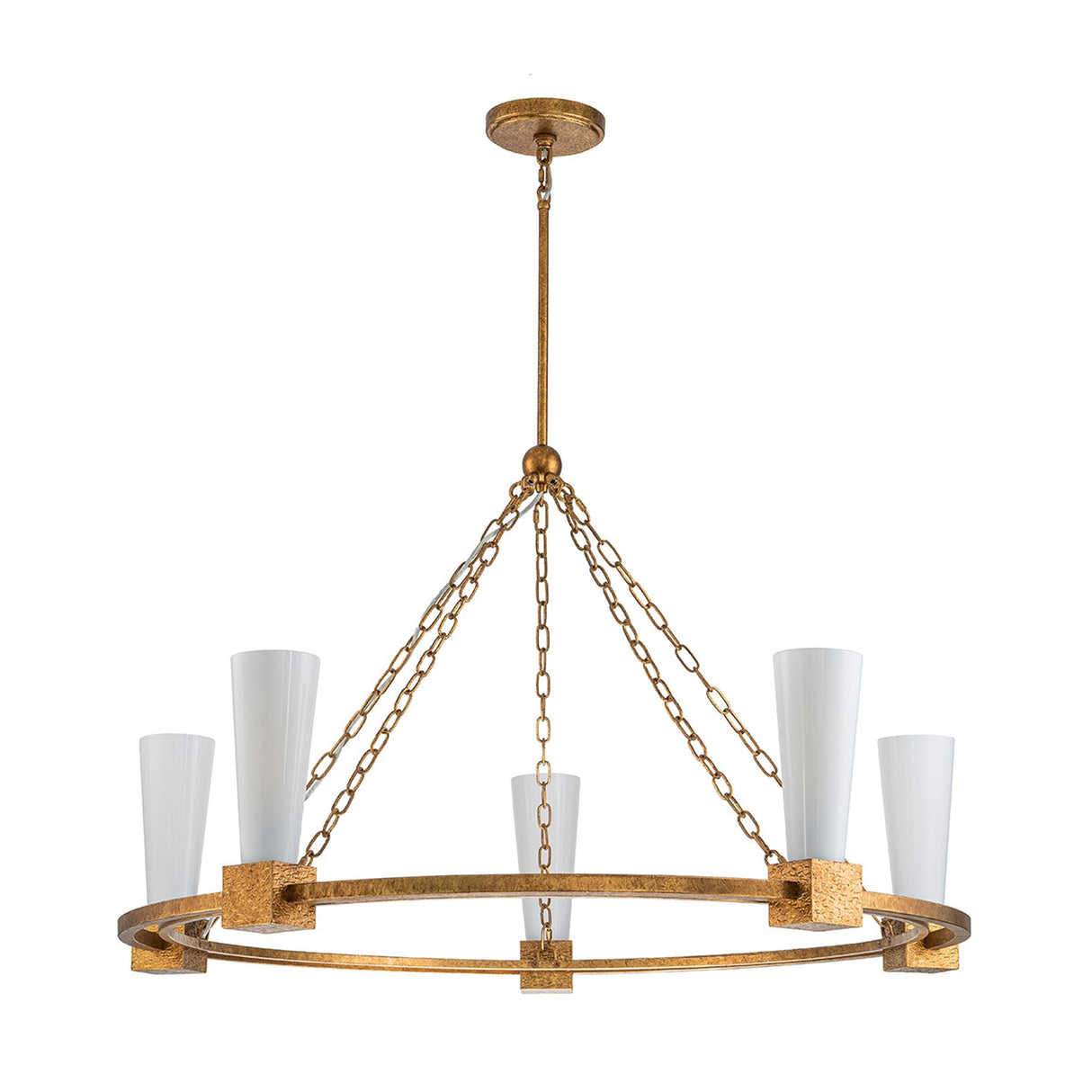Kristy 5 Light Chandelier - Distressed Gold
