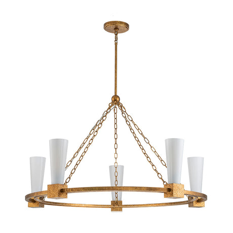 Kristy 5 Light Chandelier - Distressed Gold