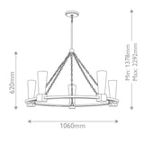 Kristy 5 Light Chandelier - Distressed Gold