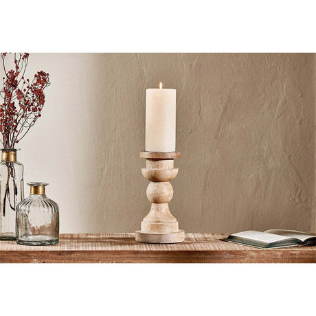 Kibibi Mango Wood Candlestick - Natural