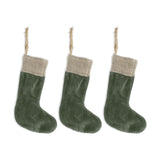 Karru Mini Christmas Stocking - Forest Green - Set of 3