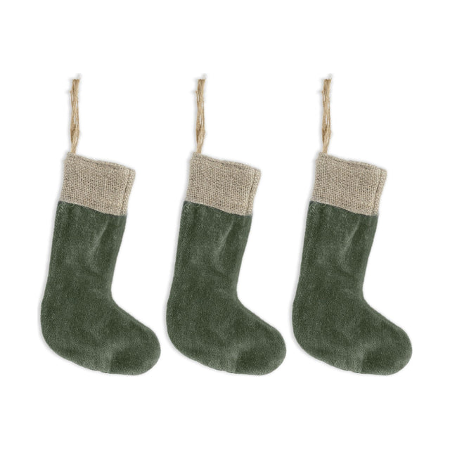 Karru Mini Christmas Stocking - Forest Green - Set of 3