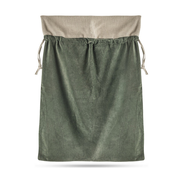 Karru Cotton Velvet Christmas Sack - Forest Green