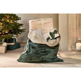 Karru Cotton Velvet Christmas Sack - Forest Green