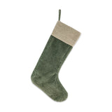 Karru Cotton Velvet Christmas Stocking - Forest Green