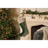 Karru Cotton Velvet Christmas Stocking - Forest Green