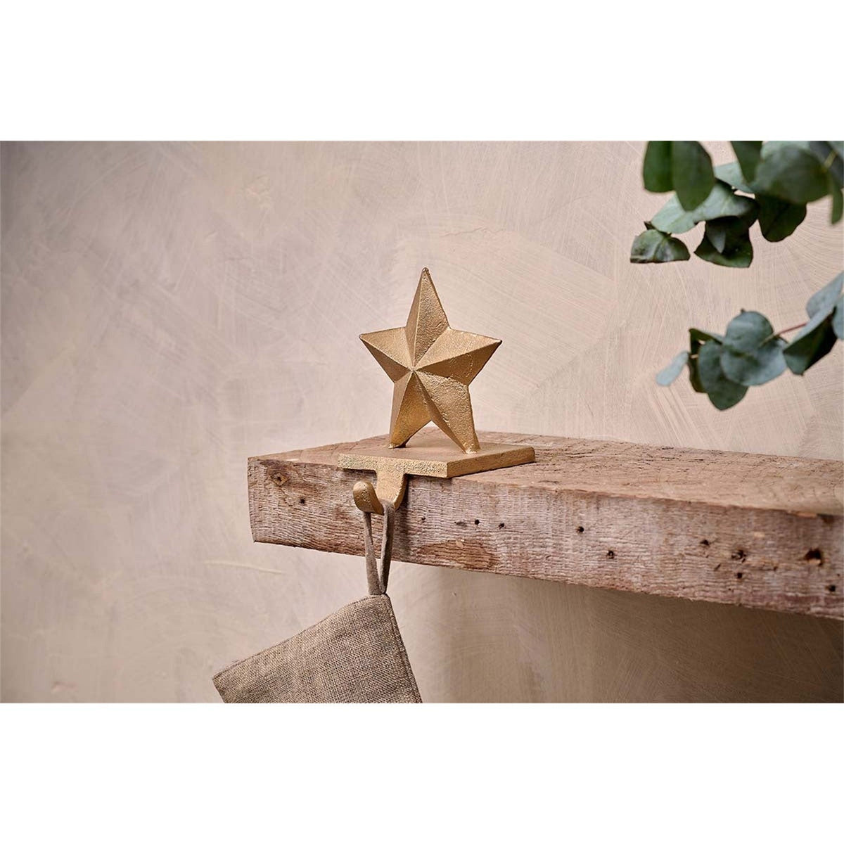 Kotta Star Christmas Stocking Holder - Antique Brass