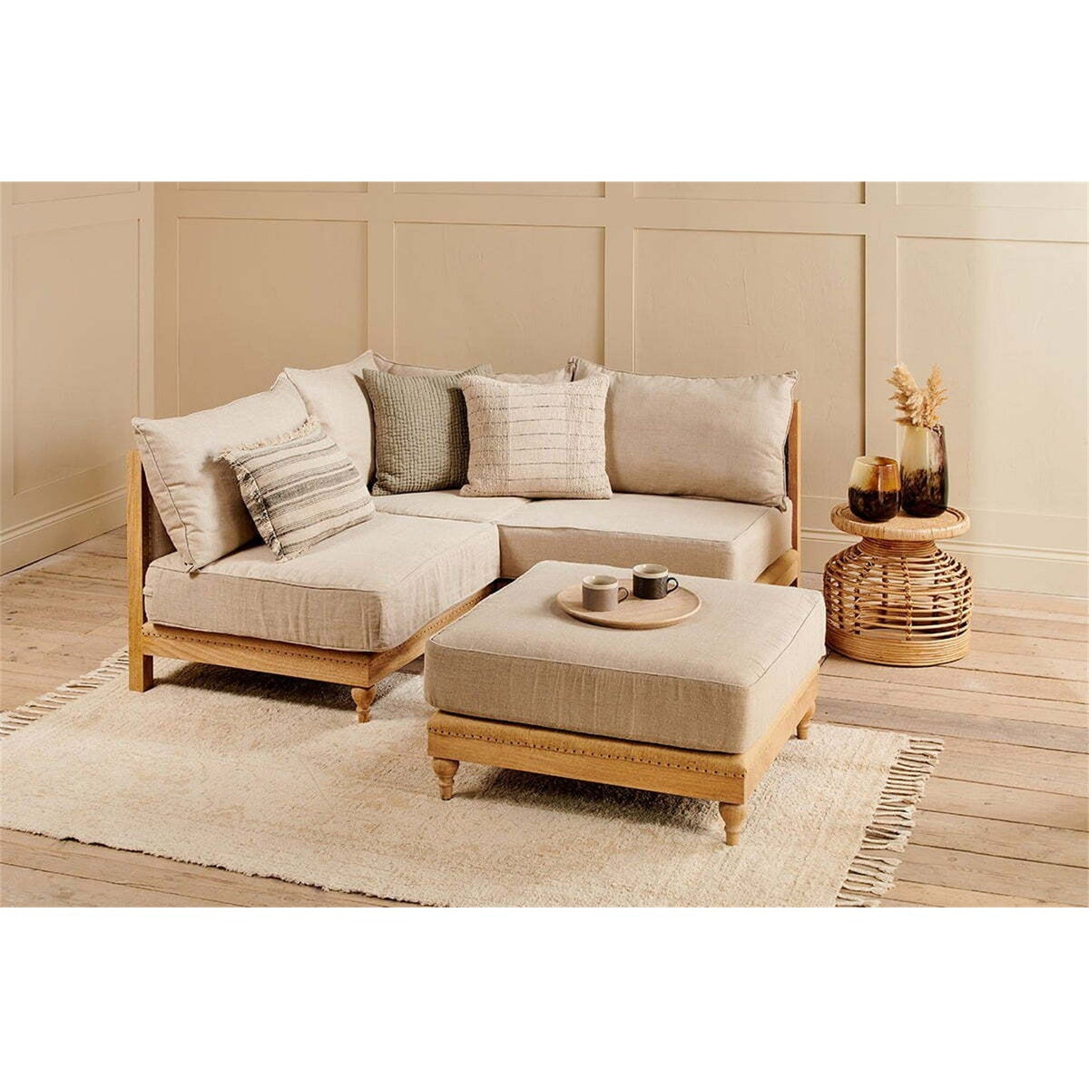 Krissa Footstool Modular Sofa - Natural