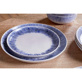 Karuma Stoneware Dinner Set - Blue & White - Set of 12