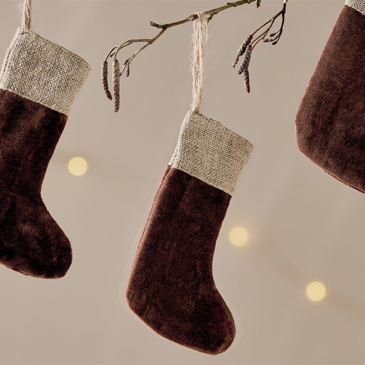 Karru Mini Christmas Stocking - Rich Mocha - Set of 3