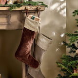 Karru Cotton Velvet Christmas Stocking - Rich Mocha