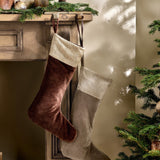 Karru Cotton Velvet Christmas Stocking - Rich Mocha