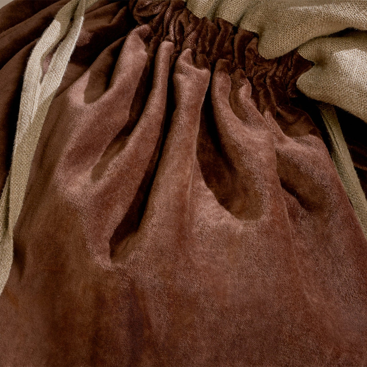 Karru Cotton Velvet Christmas Sack - Rich Mocha