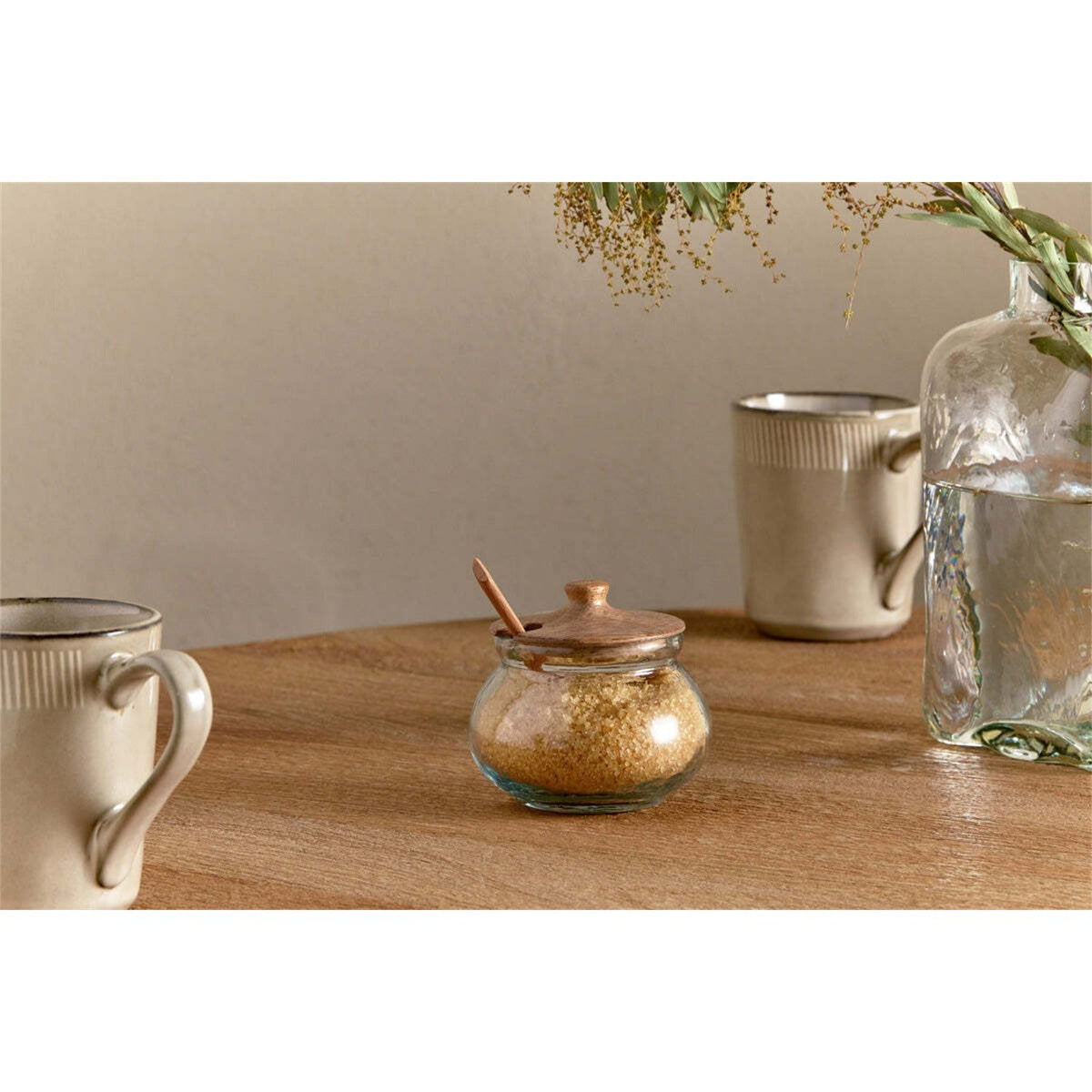 Kali Round Glass Storage Jar - Natural & Clear