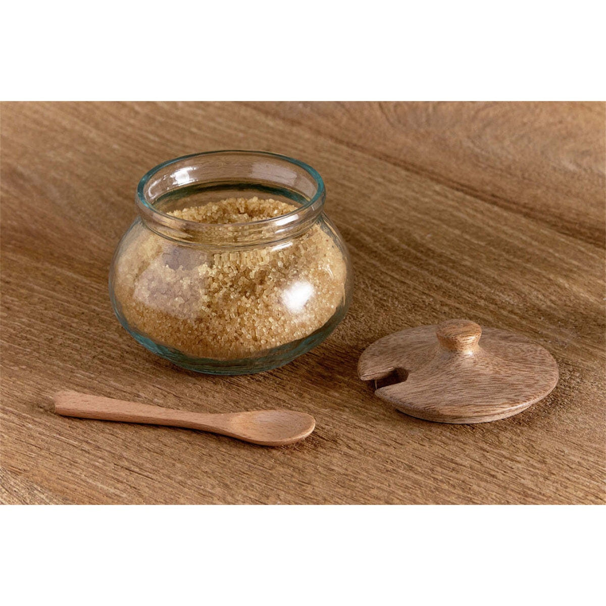 Kali Round Glass Storage Jar - Natural & Clear
