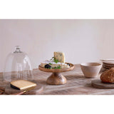 Kannati Mango Wood & Glass Domed Cake Stand - Clear