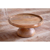 Kannati Mango Wood & Glass Domed Cake Stand - Clear