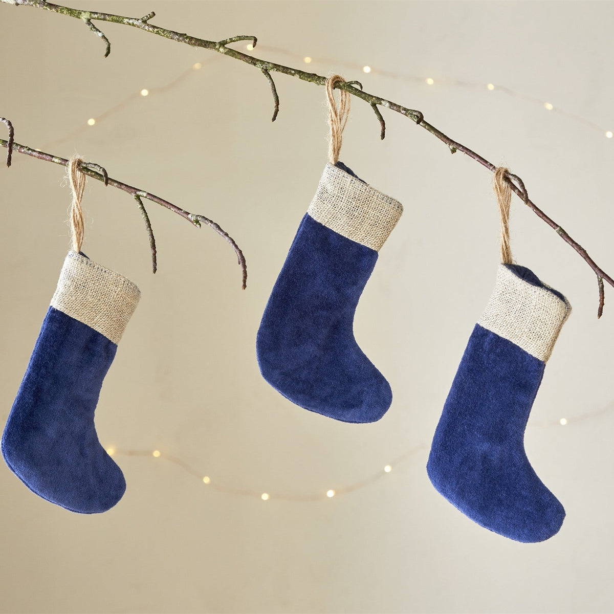 Karru Mini Christmas Stocking - Indigo - Set of 3