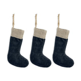 Karru Mini Christmas Stocking - Indigo - Set of 3