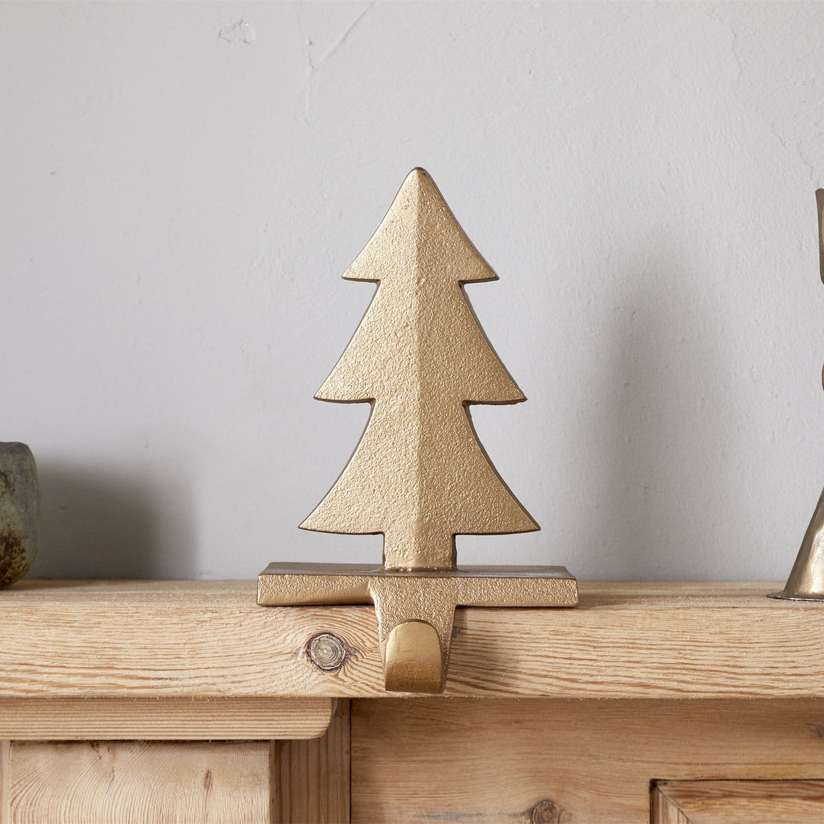Kotta Tree Christmas Stocking Holder - Antique Brass