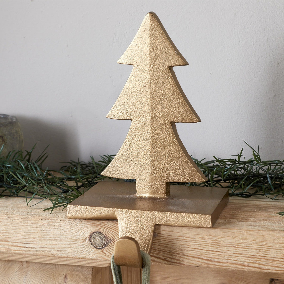 Kotta Tree Christmas Stocking Holder - Antique Brass