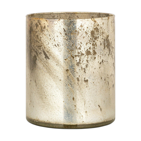 Kunjari Large Glass Tealight Holder - Rustic Gold