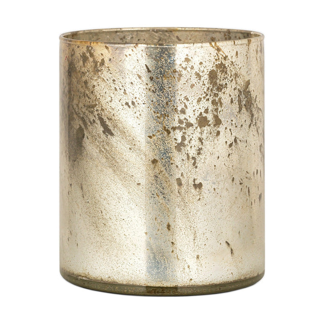 Kunjari Large Glass Tealight Holder - Rustic Gold