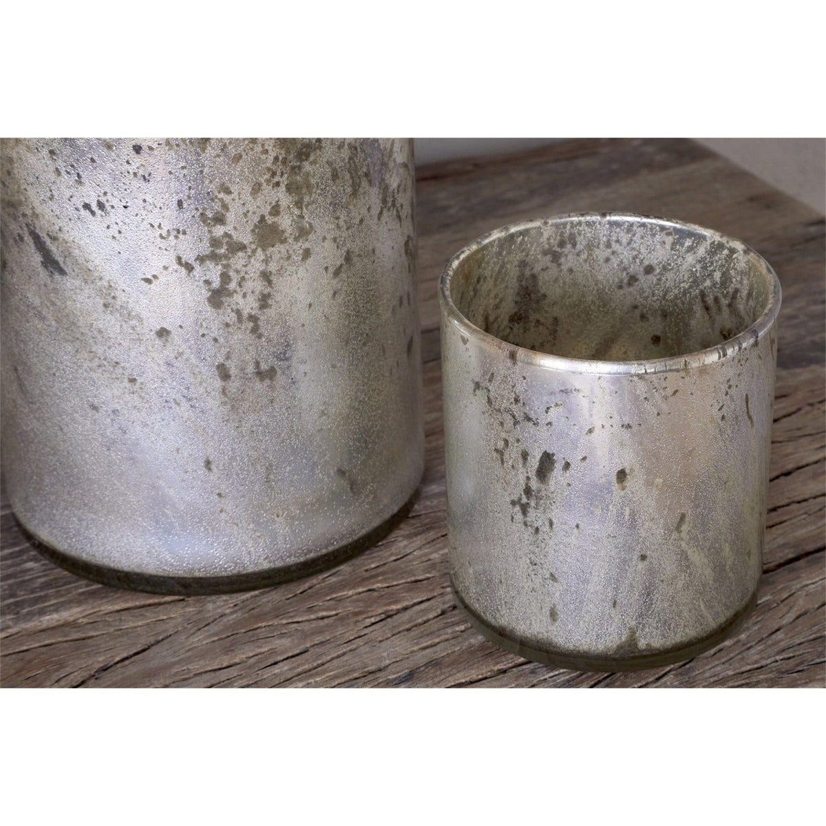 Kunjari Large Glass Tealight Holder - Rustic Gold