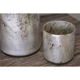 Kunjari Large Glass Tealight Holder - Rustic Gold
