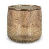 Konara Small Glass Tealight Holder - Copper Smoke