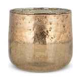 Konara Medium Glass Tealight Holder - Copper Smoke