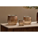 Konara Medium Glass Tealight Holder - Copper Smoke