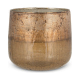 Konara Large Glass Tealight Holder - Copper Smoke