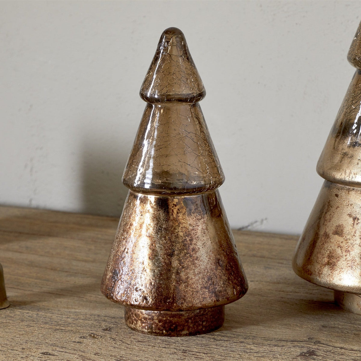 Konara Large Glass Christmas Tree - Gold Crackle