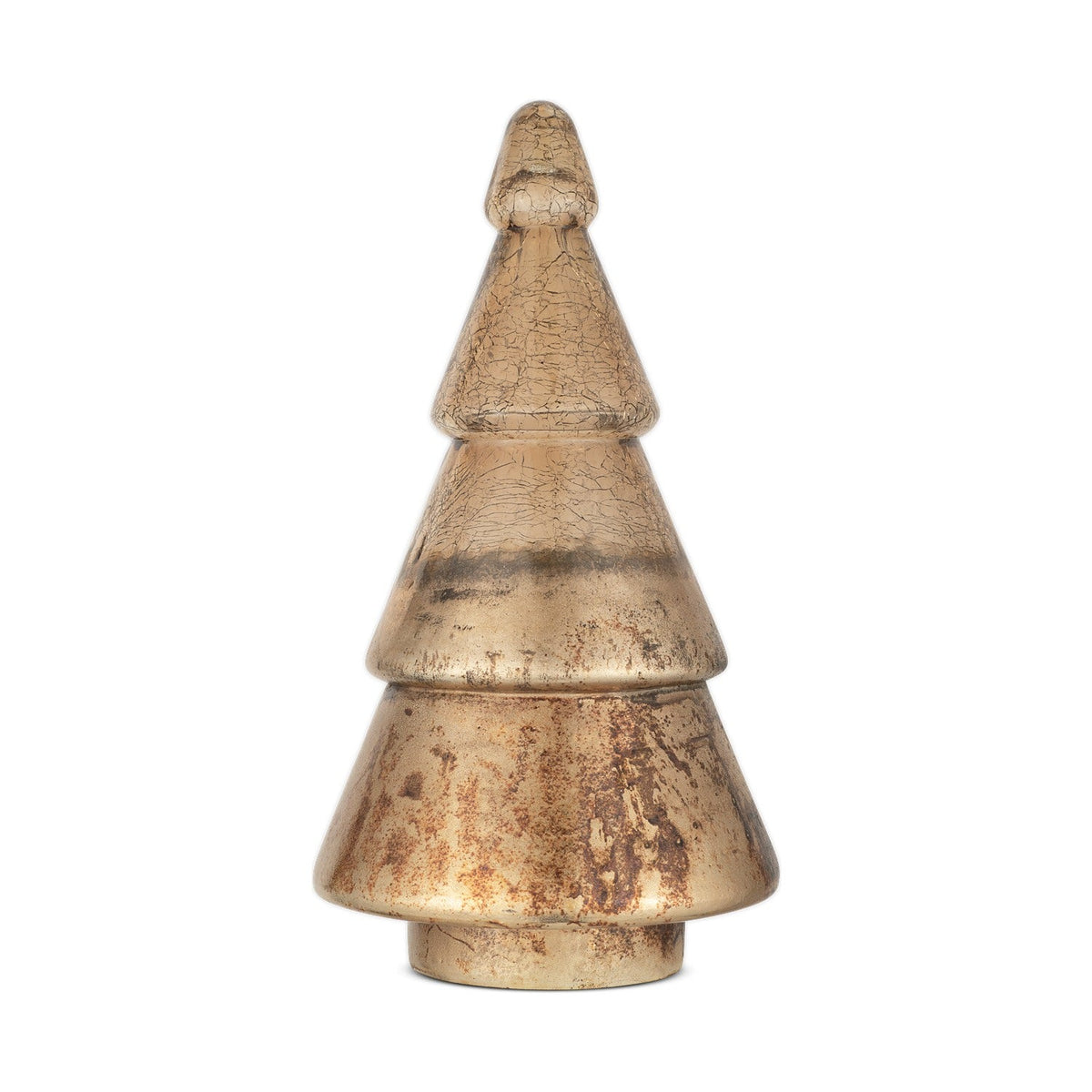 Konara Large Glass Christmas Tree - Gold Crackle