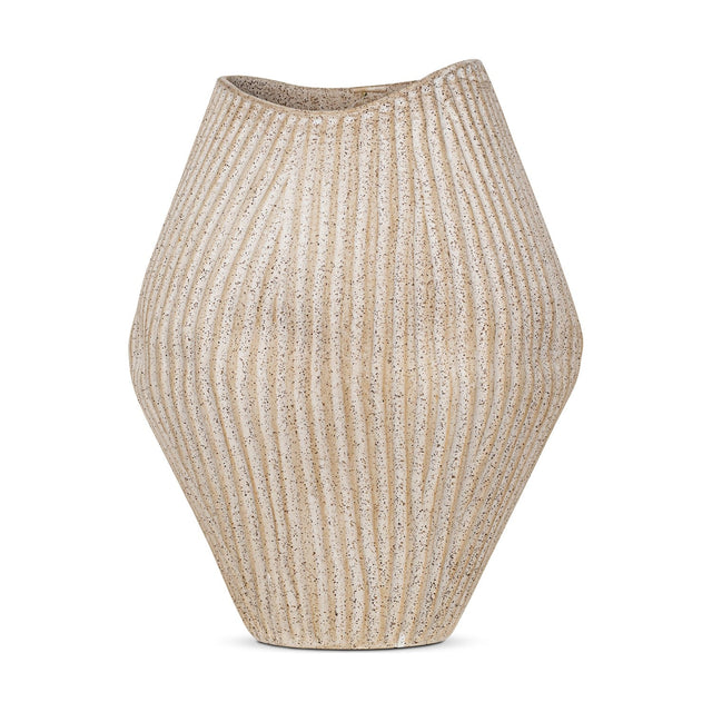 Kalai Large Organic Shape Ceramic Vase - Natural