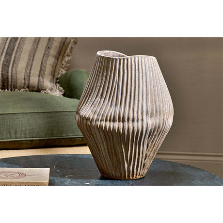 Kalai Large Organic Shape Ceramic Vase - Natural
