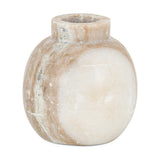 Khari Round Marble Vase - Beige