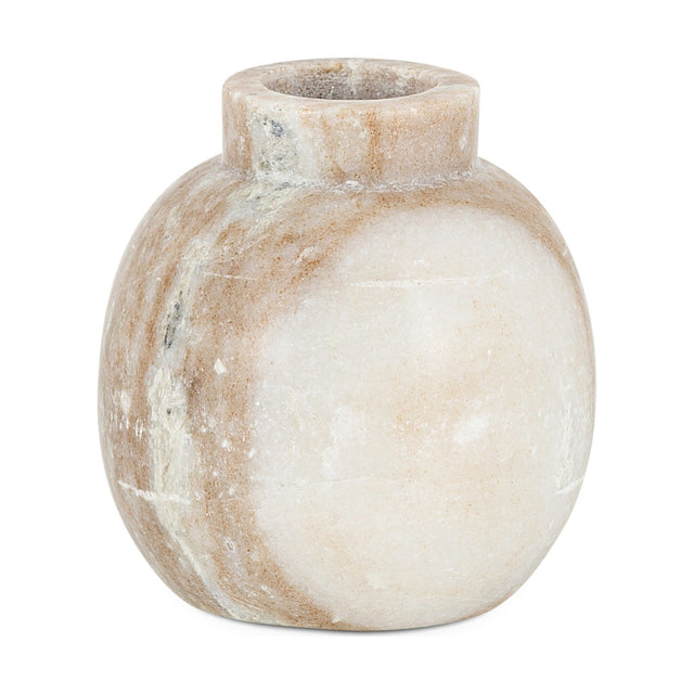 Khari Round Marble Vase - Beige
