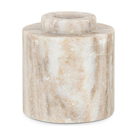 Khari Cylinder Marble Vase - Beige