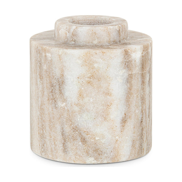 Khari Cylinder Marble Vase - Beige