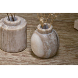 Khari Cylinder Marble Vase - Beige