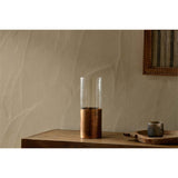 Khila Glass Vase - Clear & Antique Brass