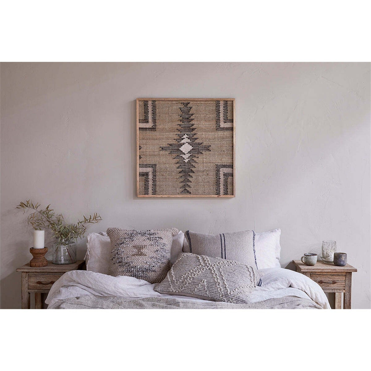 Katong Textured Woven Wall Art - Grey