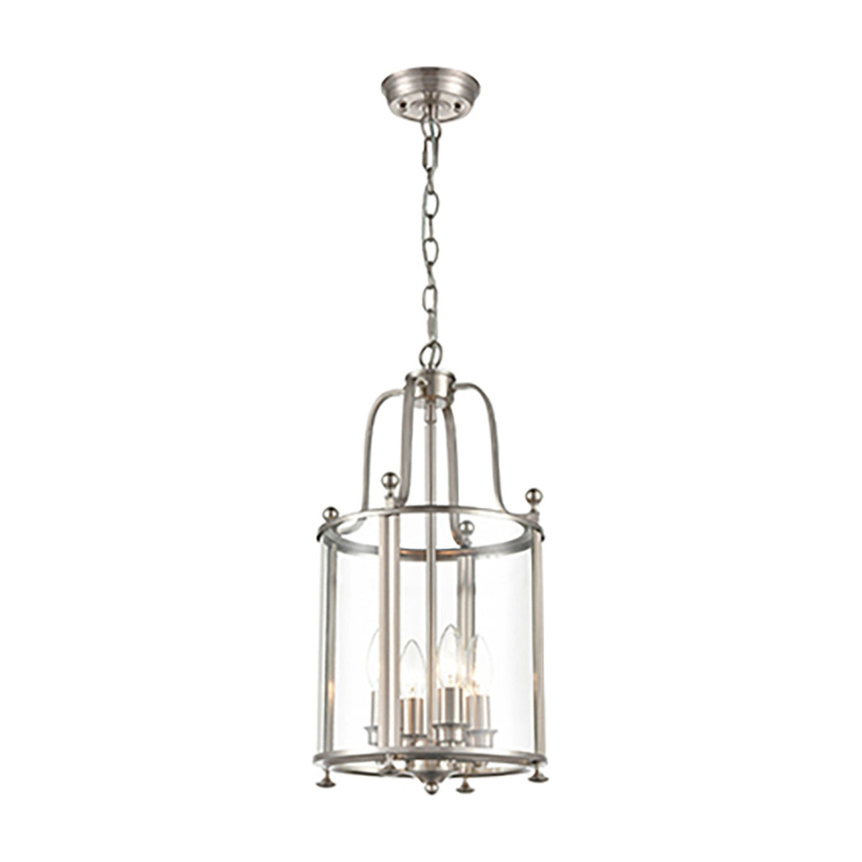 Drayton 4 light pendant light in satin nickel finish