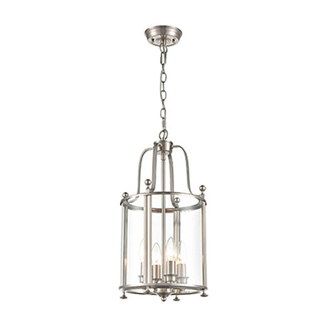 Drayton 4 light pendant light in satin nickel finish